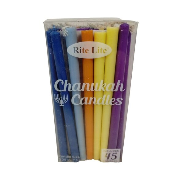 Rite Lite Chanukah Candles 45 Multicolor Pieces Fits Most Menorahs for Hanukkah - Picture 2 of 7